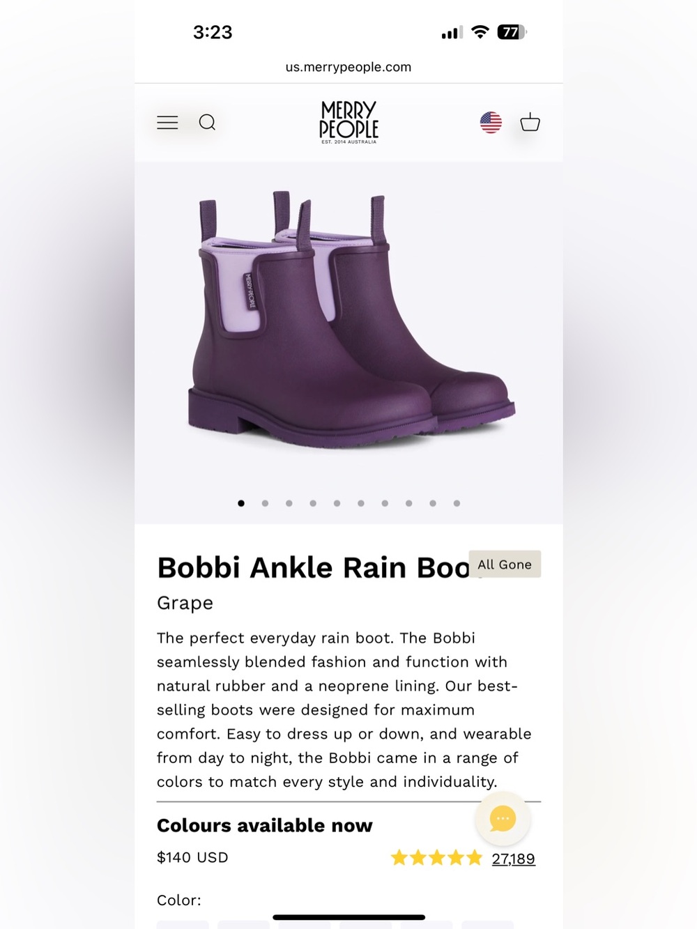 Merry People Bobbi Ankle Rain Boot